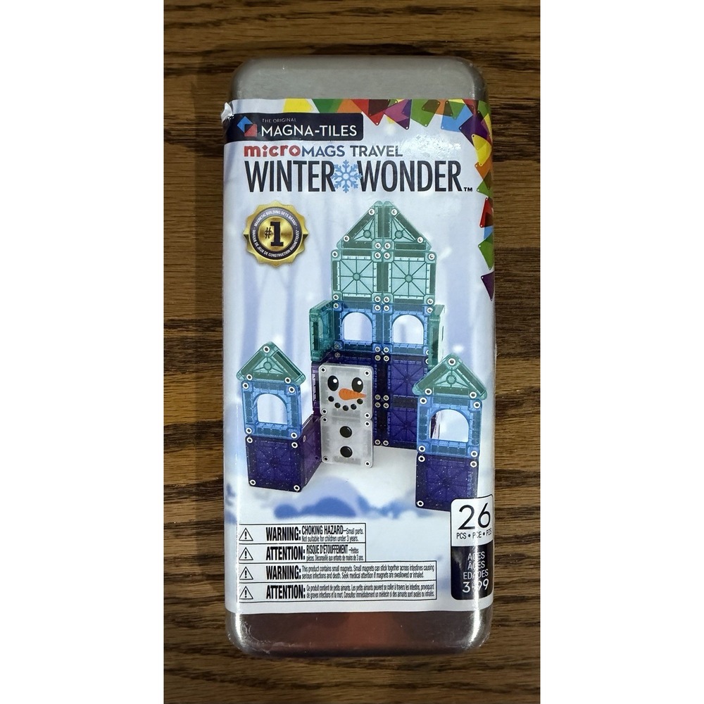 Magna-Tiles microMAGS Winter Wonder 26 Piece Travel Magnetic Construction Set